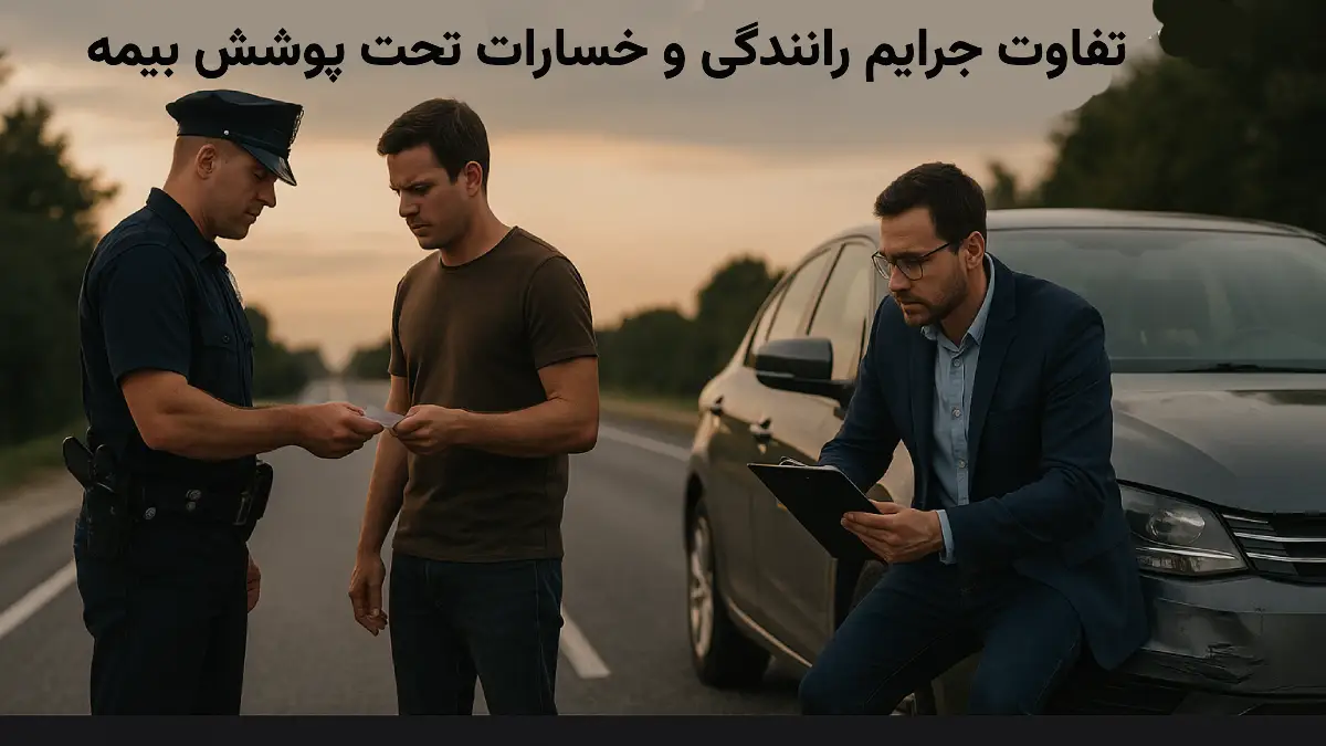 تفاوت جرایم رانندگی و خسارات تحت پوشش بیمه
